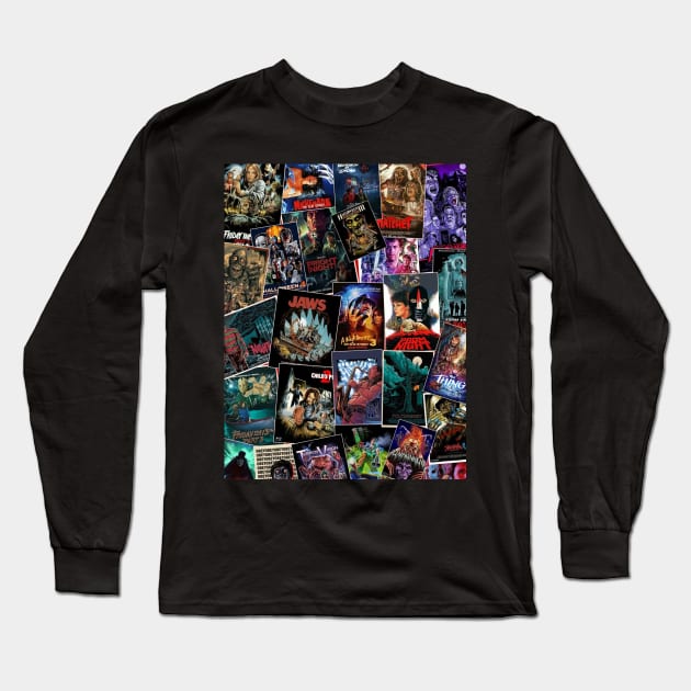 Horror Movie poster Collage Long Sleeve T-Shirt by efanmr